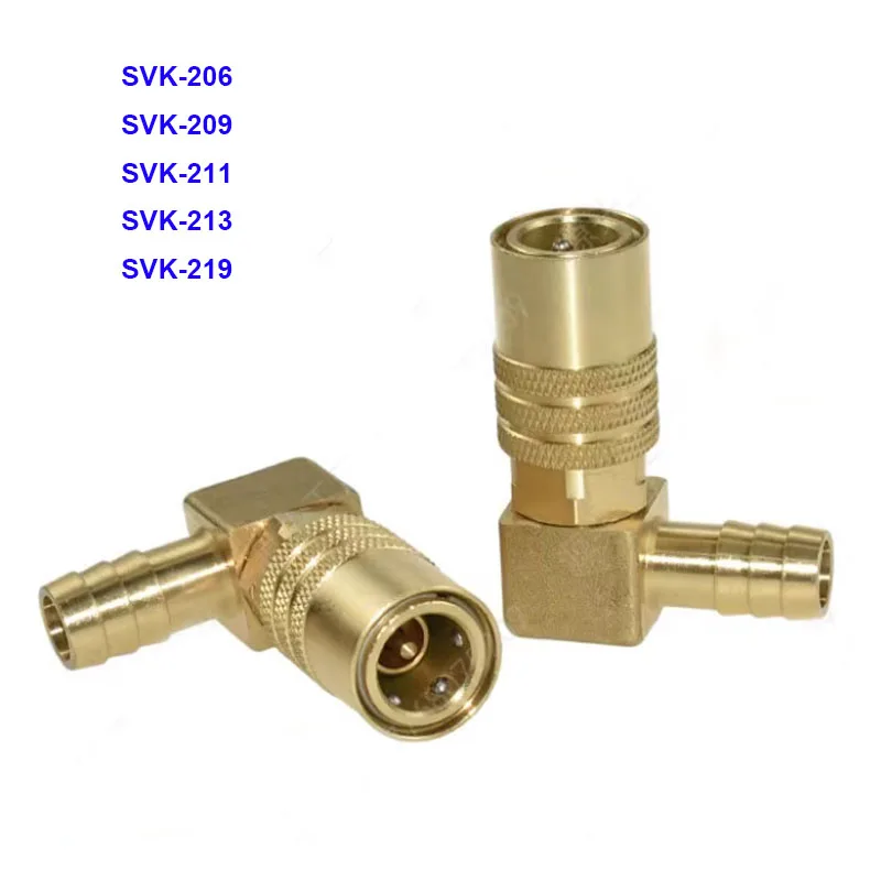 2PCS SVK Brass Quick Disconnect Coupler, Mold Female Water Cooling Connector with Valve Injection Mould Cooling Nozzle Fitting