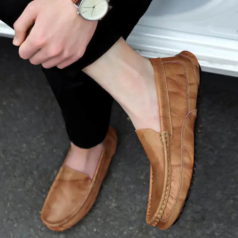 

Men's Shoes Spring and Autumn Genuine Leather Sports Casual Moccasins Summer Slip-on Nurse Shoes Loafers