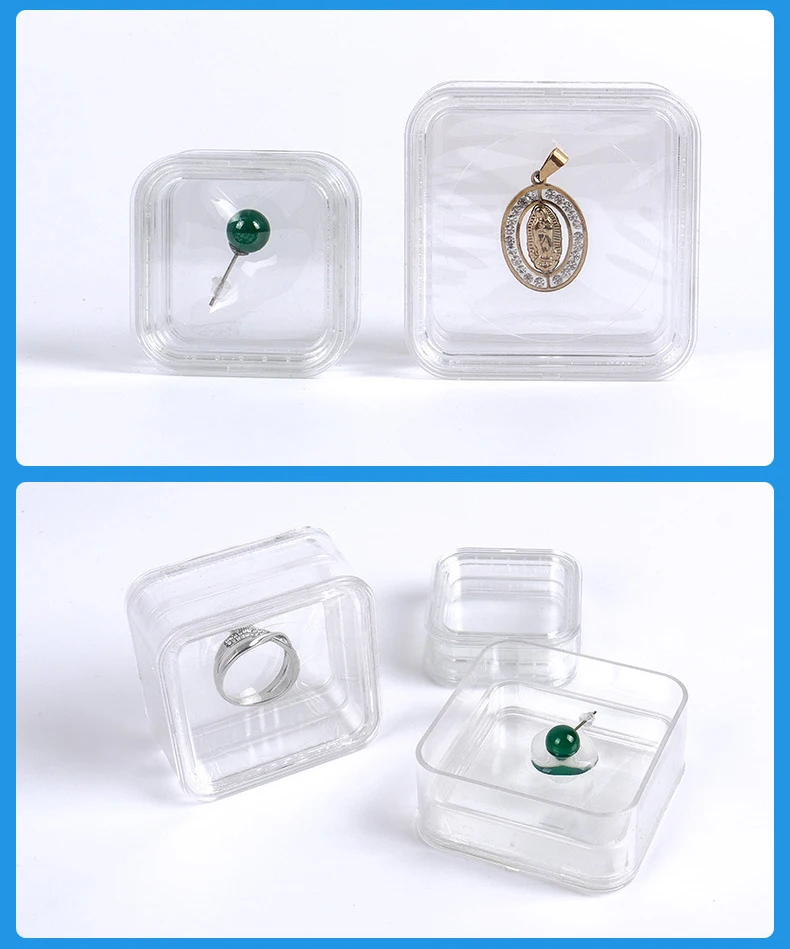Gemstone Display Holder Case Membrane Bead Jewelry Box Elastic Film Chip Tooth Ring Pendant Loose Diamond Packaging Storage Box