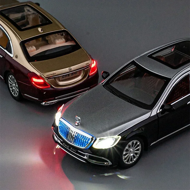 1:24 Mercedes Benz Maybach GLS600 Alloy Model Cars Diecast Toy Car Simulation Sound & Light Vehicle Toys Model Gifts For Kids