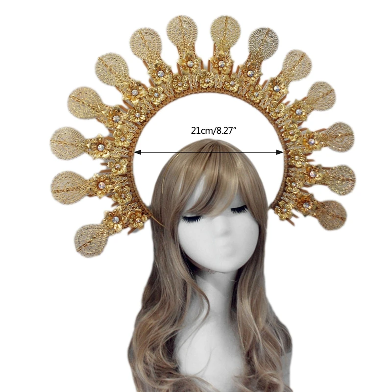 Lolita Halo Crown Pearl Decor Cosplay Baroque Hair Hoop Tiara Headband Headdress Moon Headpiece DIY Material Package Dropship