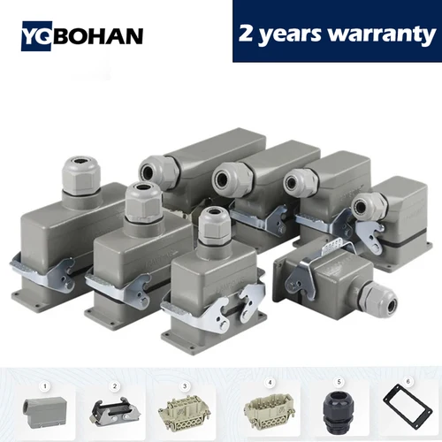 Conectores de carga de alta resistencia, 6 pines, 10 pines, 16 pines, 24 pines, 32 pines, 48 pines, Industrial HA HE, gran oferta, tipo Harting para medios de Audio