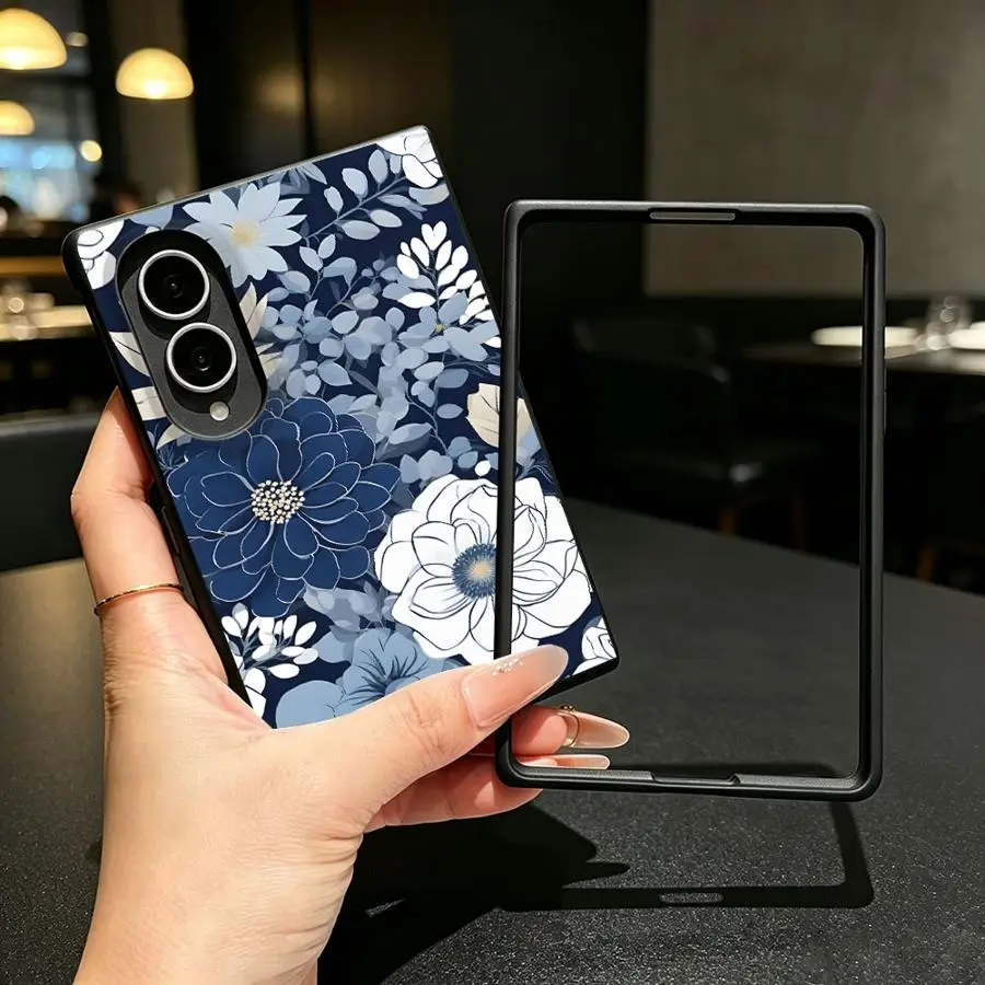 Case for Samsung Galaxy ZFold Wide ZFold8 Z Fold 8 Z Fold8 Wide Luxury Phone Cover Creative Cartoon Flowers