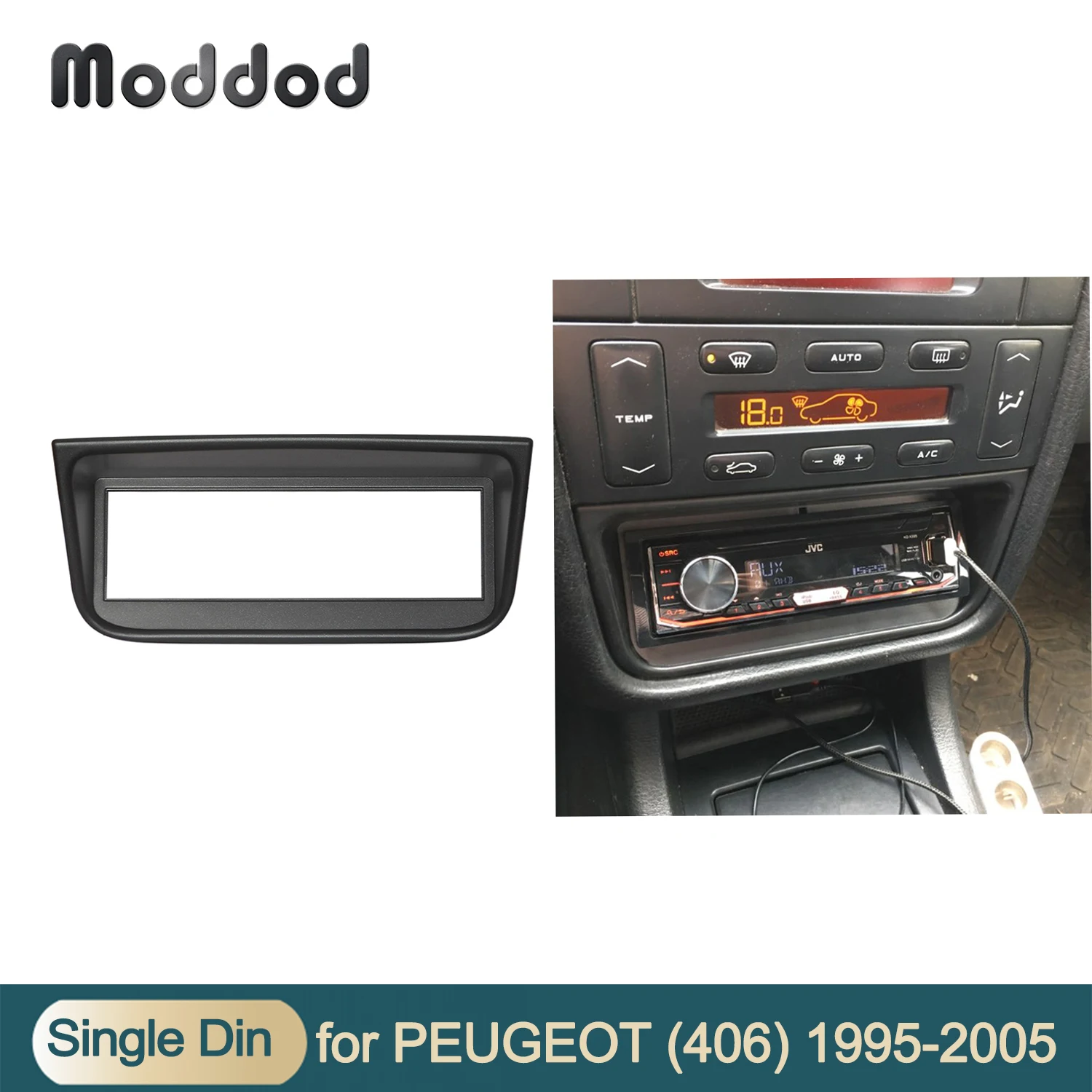 Een Din Radio Fascia Voor Peugeot 406 Stereo Gps Dvd Dashboard Panel Dash Audio Cover Mount Installatie Trim Kit Frame bezel