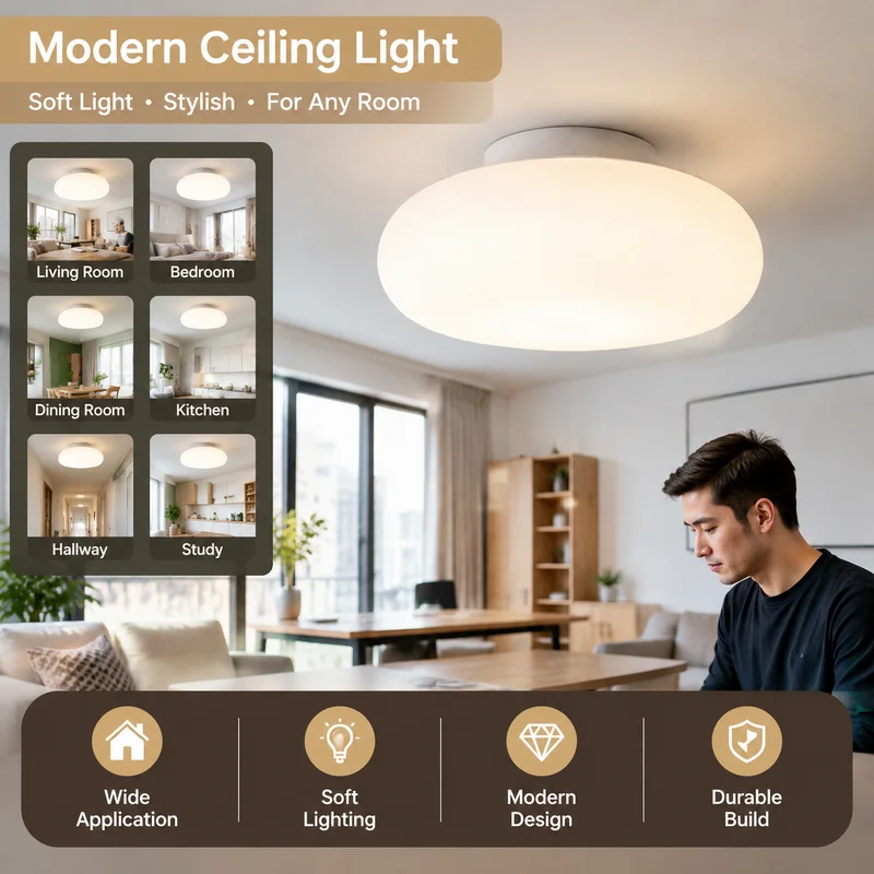Apple Ceiling Light Nordic Minimalist LED Flush Mount Lamp Best Cream for Entryway Hallway Bedroom Dining Room Dimmable Lighting