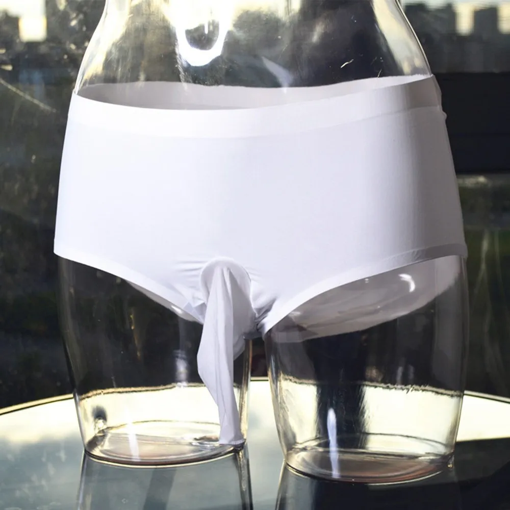 

Men'S Fashion Comfortable Breathable Lingerie Femboy Ultra-Thin Seamless Ice Silk Underpants Sexy Shiny Briefs Quick Dry Panties