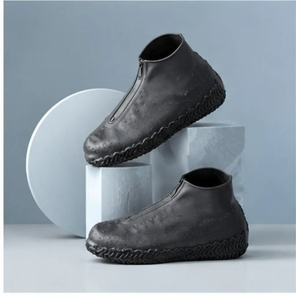 1Pair Waterproof Silicone Shoe Cover Rain Proof Anti-Slip Outdoor Protective Cover Foldable Reusable Dust Mud Splash Guard