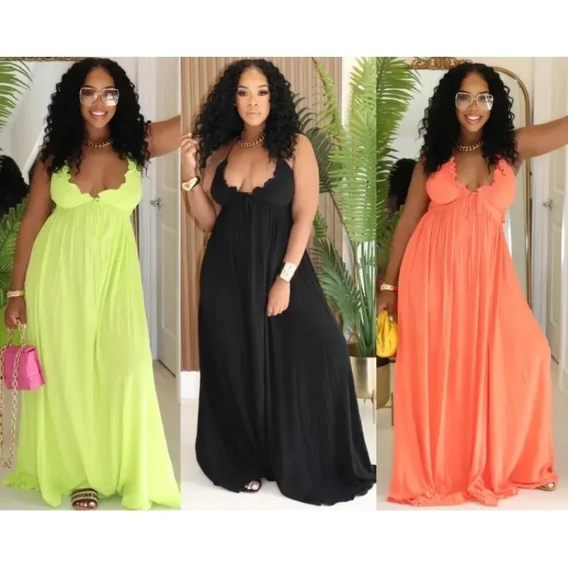 

African Dresses For Women 2025 New African Clothes Dashiki Spaghetti Strap Ankara Dresses Traditional Robe Africa Dress