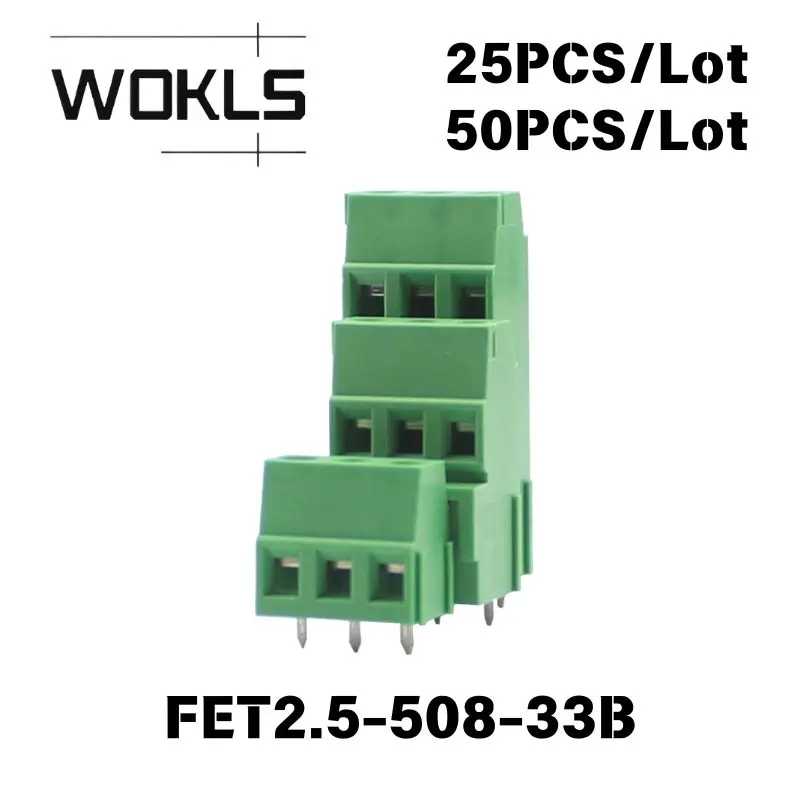 50/25PCS DG500B3 KF128B3 5.08mm Pitch Screw PCB Terminal Block, Modular 2P 3P Circuit Wiring Connector