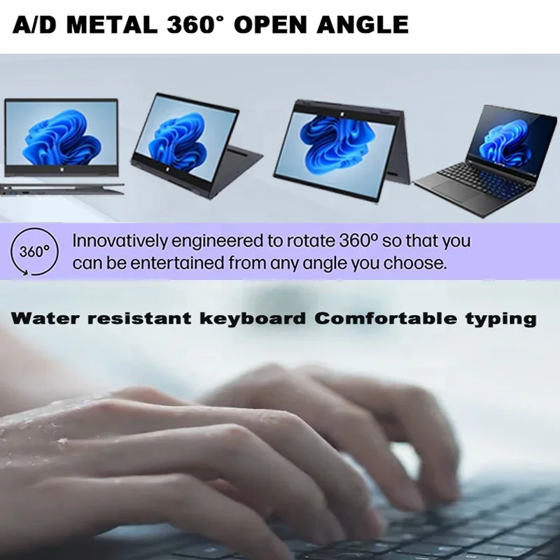 14.1 Inch Laptop Touch Screen Rotating 360 Degree Slim 2 In 1 I5 1235U 16GB DDR4 512GB SSD Business Computer Laptops