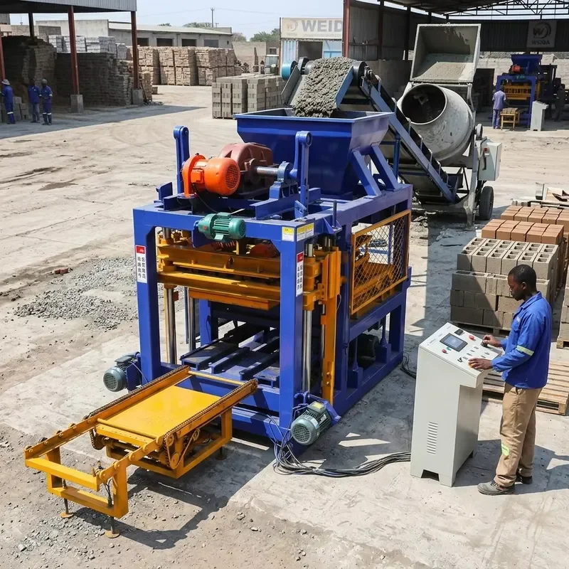 QT4-25 Weda PLC Engine Full Automatic Hollow Block Making Machine Bearing 4inches/6inches/8inches Blocks Table Vibration