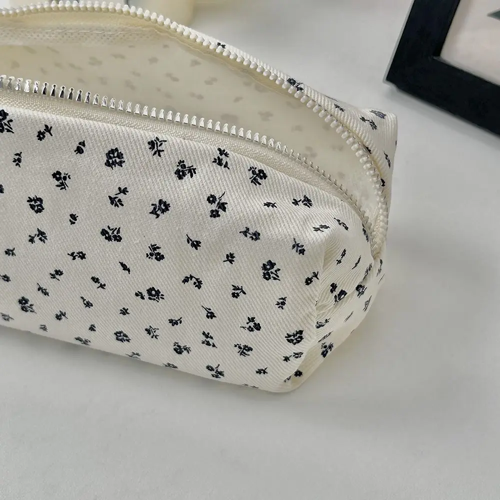 INS Floral Print Pen Bag Large Capacity Multifunctional Pencil Case Pen Box School Office