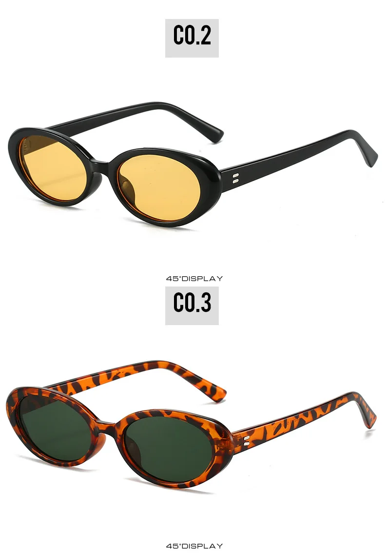 Retro Vintage Oval Sonnenbrille Frau 2024 Marke Designer Runde Sonnenbrille Männer UV400 Punk Stil Luxus Brillen Weibliche Oculus – Detail 7