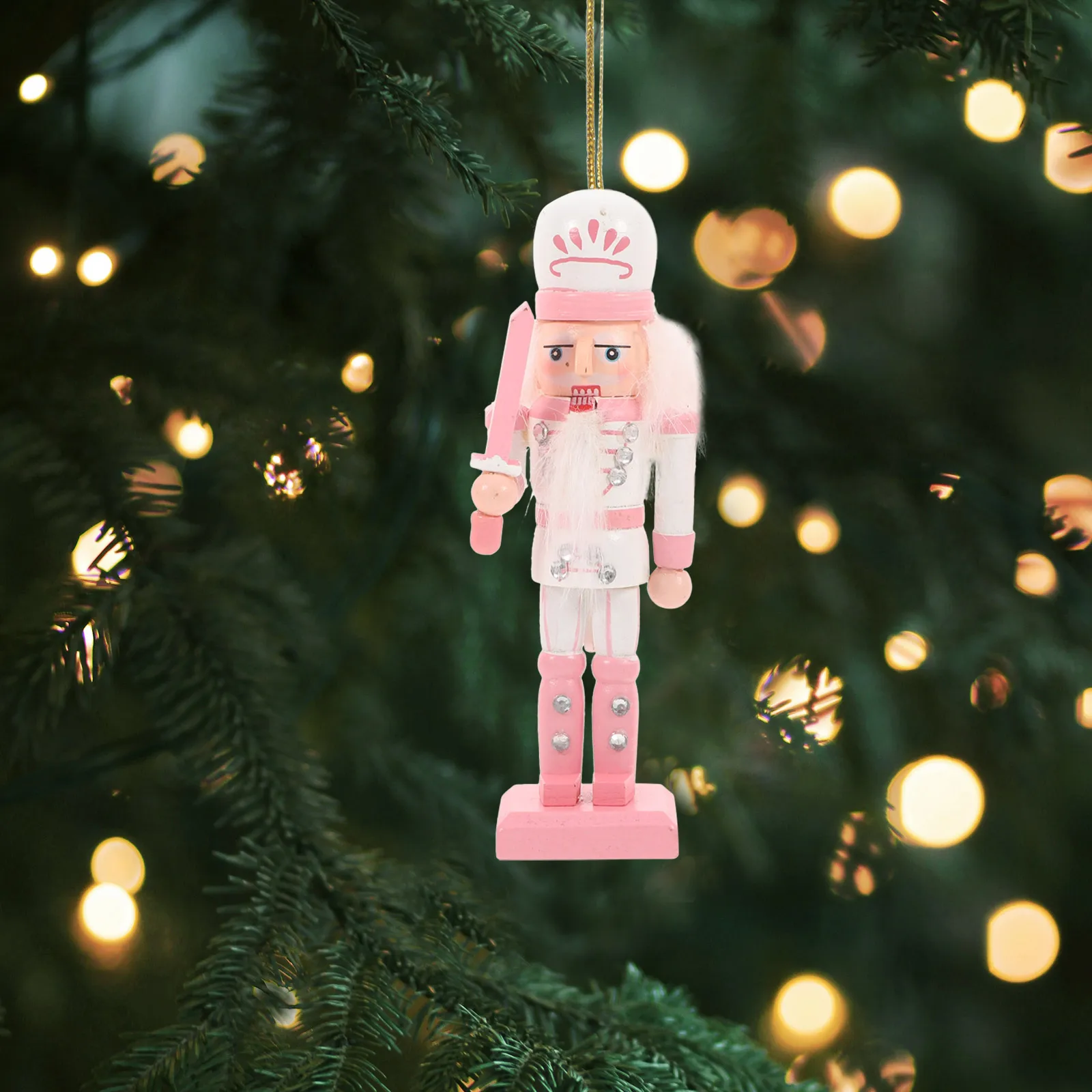 

4 Pcs 12CM Soldier Nutcrackers Wooden Christmas Decorations Shelf Table Desktop Holiday naments Gifts Wood Pendant Xmas