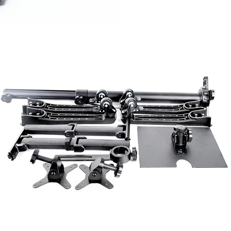 

LVS504 dual display floor roller mobile with tray can be connected to the microphone holder