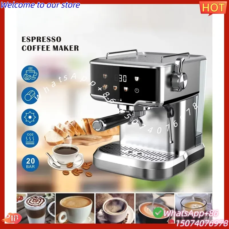 2026New style Factory 1350W Portable Stainless Steel Semi- Automatic Commercial 20 bar 2L Espresso Coffee Maker Machine