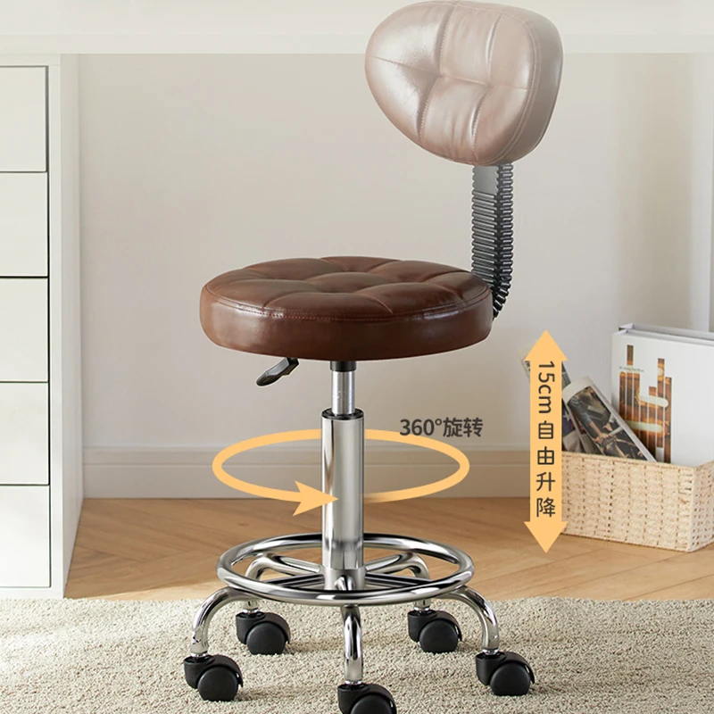 Swivel Lifting Barber Chair Manicure Wheeled Hairdresser Recliner Barber Chair Pedicure on Wheels Sandalye 미용의자 Salon Furniture