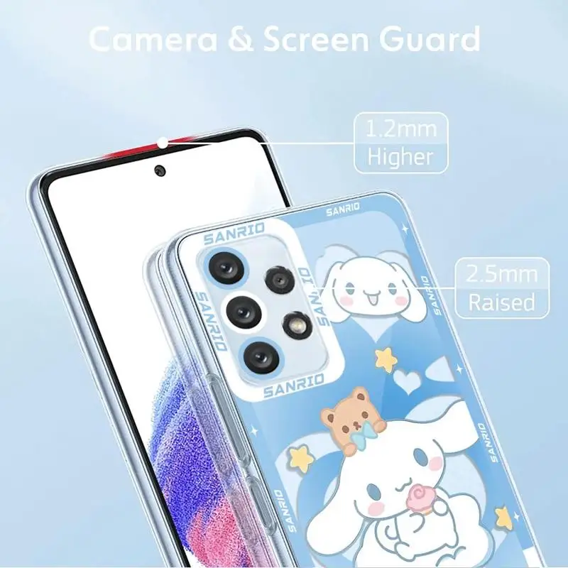 Anime Girl Hello Kitty Cute Case for Samsung Galaxy A15 A73 A72 A53 A52 A42 A32 A23 A22 A24 A13 4G A12 A11 5G Transparent Cover