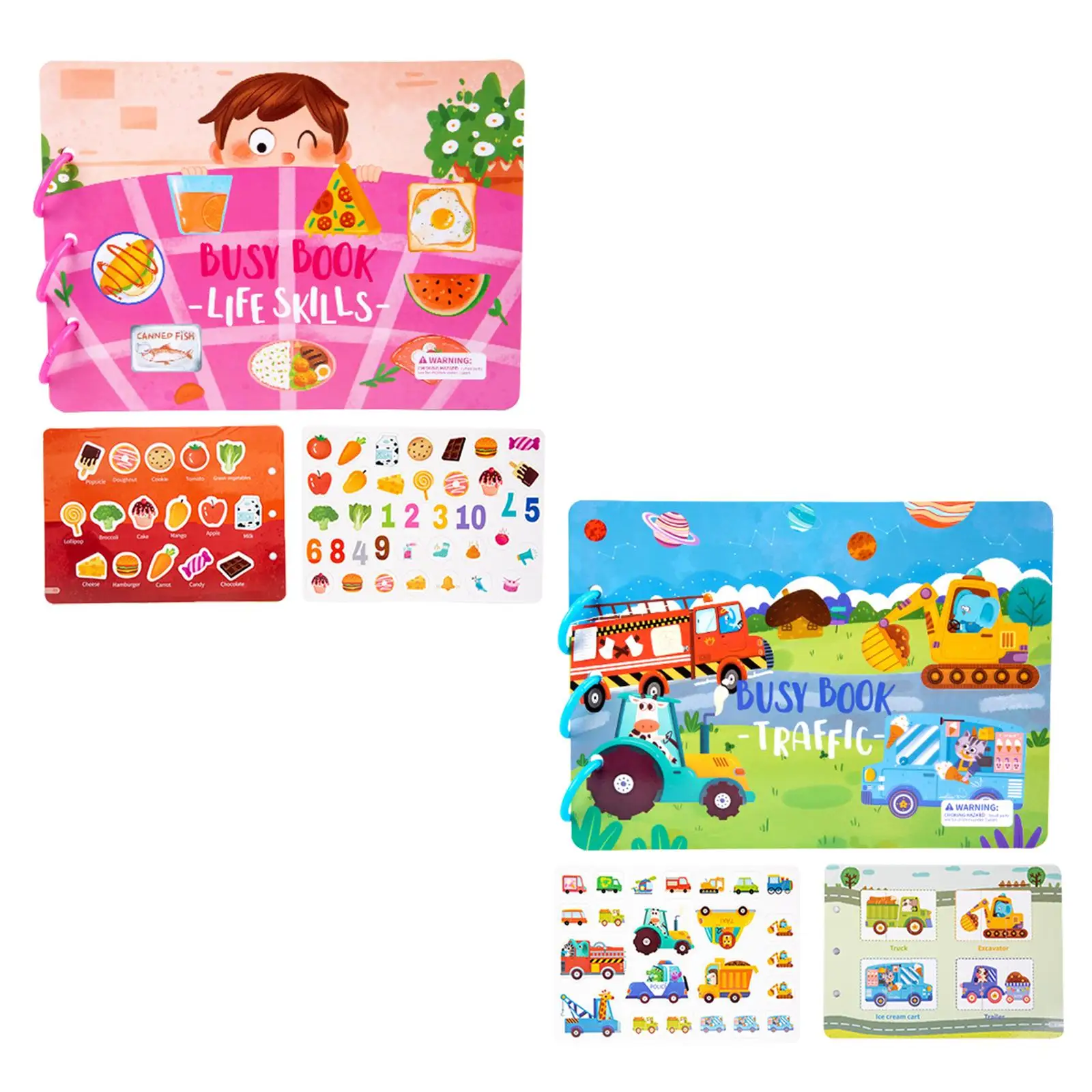 Foldable Sticker Book Learning Puzzle hoop Buckle Memory Games Waterproof Static Paster for Interaction Birthday Home Travel