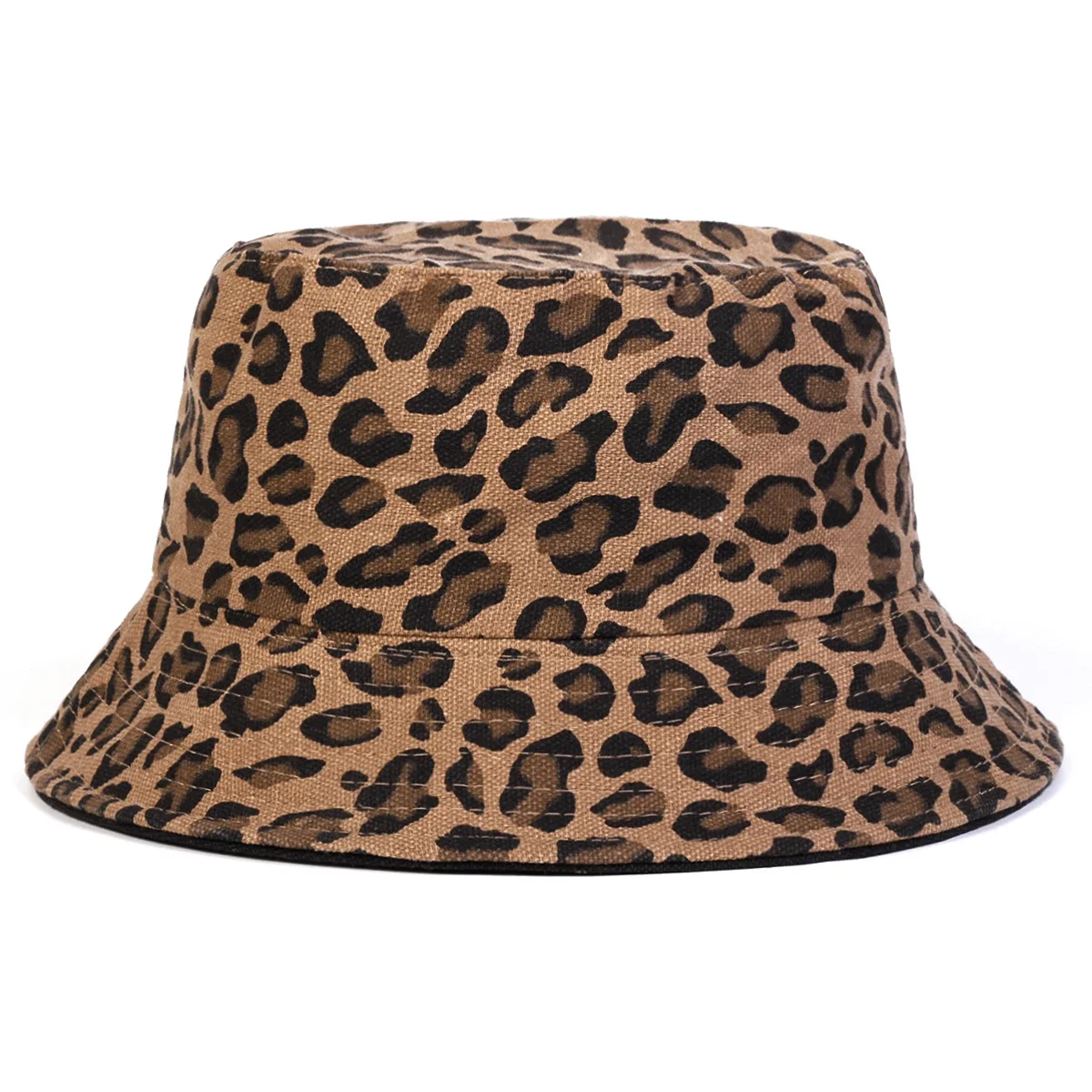 Unisex Leopard Print Personality Bucket Hats Fishermen Caps Outdoor Casual Cap Sunscreen Hat