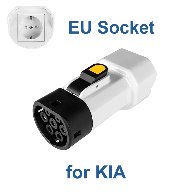 EVqiaoyi Type2 V2L Ontlader Adapter 16A 3.5KW Type2 Auto Ontlading Plug met EU Socket voor Camping, BYD Jaecoo MG Renault