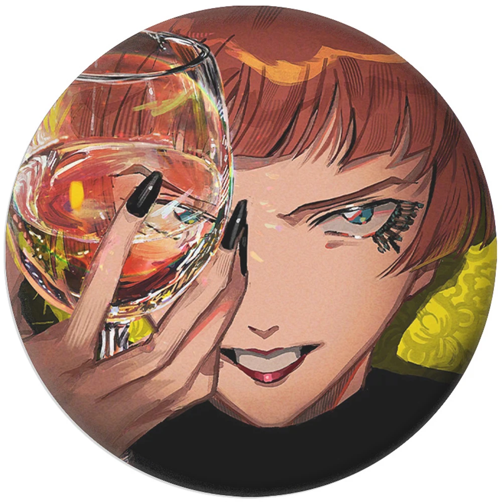 58mm Anime détective Conan rhum Gin Vodka Vermouth Korn Cosplay COSTUME Badge broche SPTE fer blanc broche accessoire marchandises cadeau