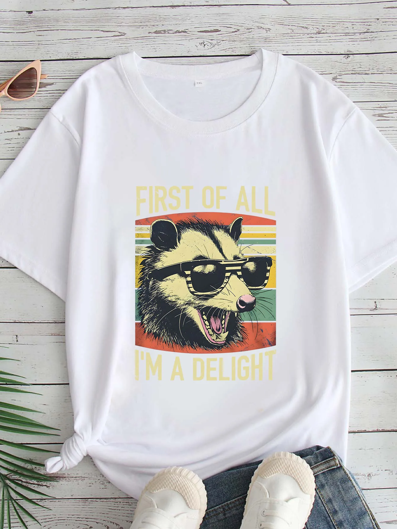 

Women's Large Size Printed round Neck Short Sleeve T-shirt 1-7XL Comfortable Casual Top in European Style