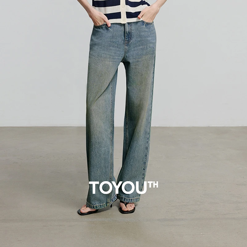 

TOYOUTH женские джинсовые джинсы, новинка лета 202, длинные брюки со средней талией 8528035