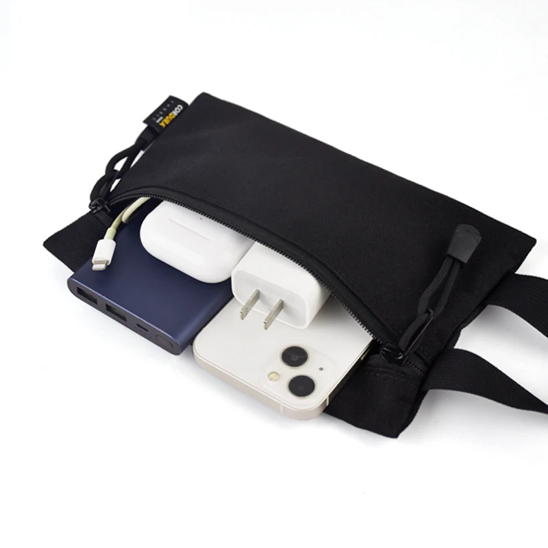 Nylon Business Hand Bags Rectangle Black Large Capacity Tote Bag with Zipper Waterproof Wear-Resistant Military Fabric Travel