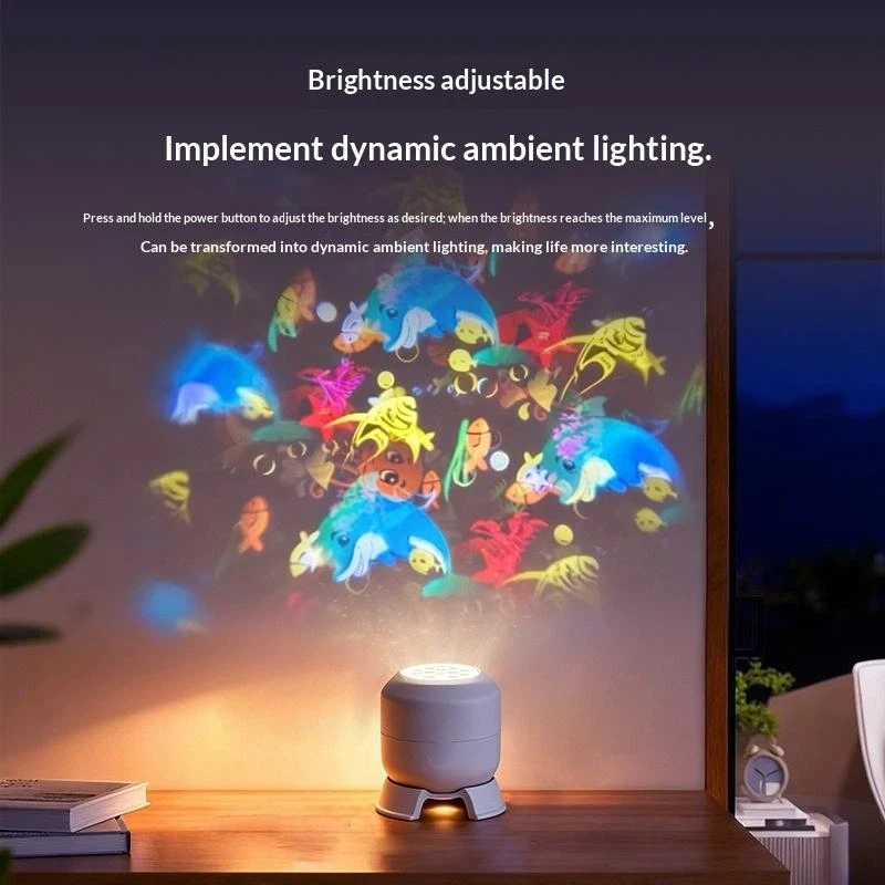 Hot LED Ocean Projector Light, 360° Rotating Dynamic Night Light USB Ambient Light Decorative Lighting For Game,Living Room