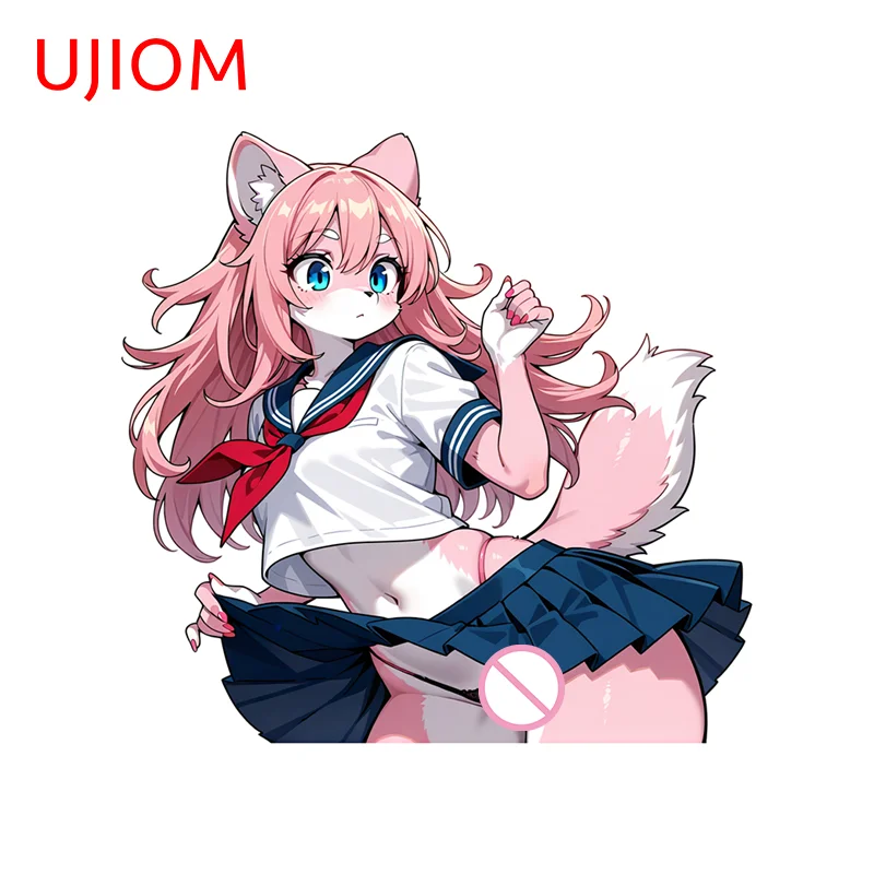 UJIOM Cute Furry Girl Wall Sticker No Trespassing Computer Case Personality Decal Suitable For Wallpaper Home Decoration