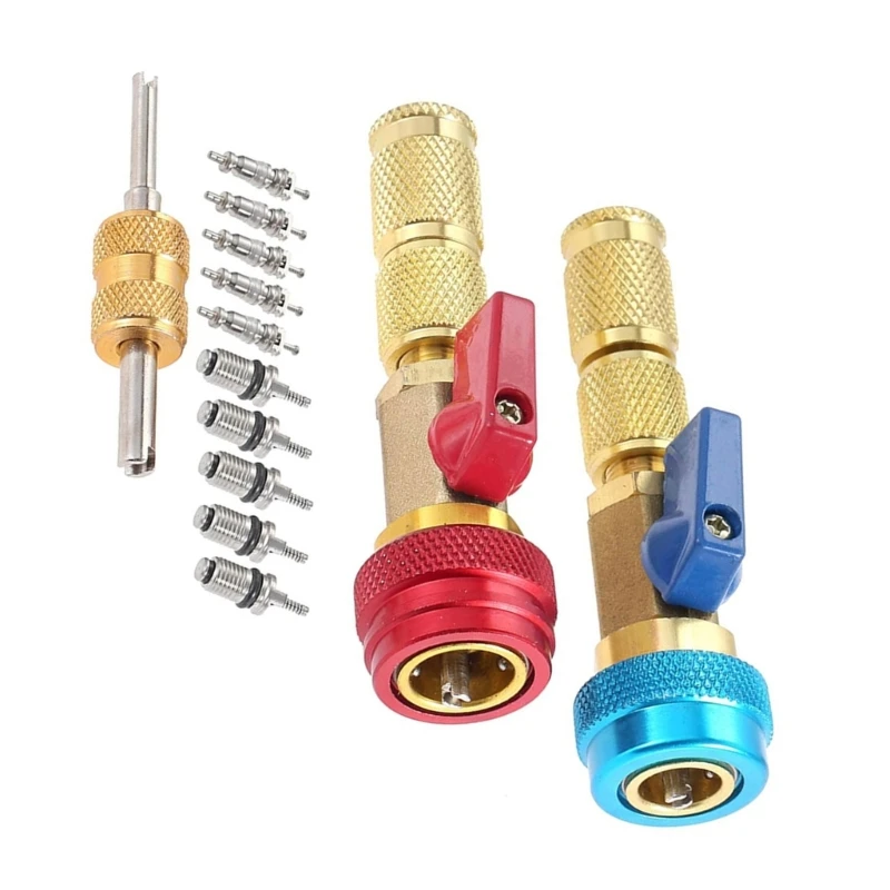 R134A バルブコアリムーバーインストーラーツールセットエアコンバルブコアインストールツールエアコン 918D に適した