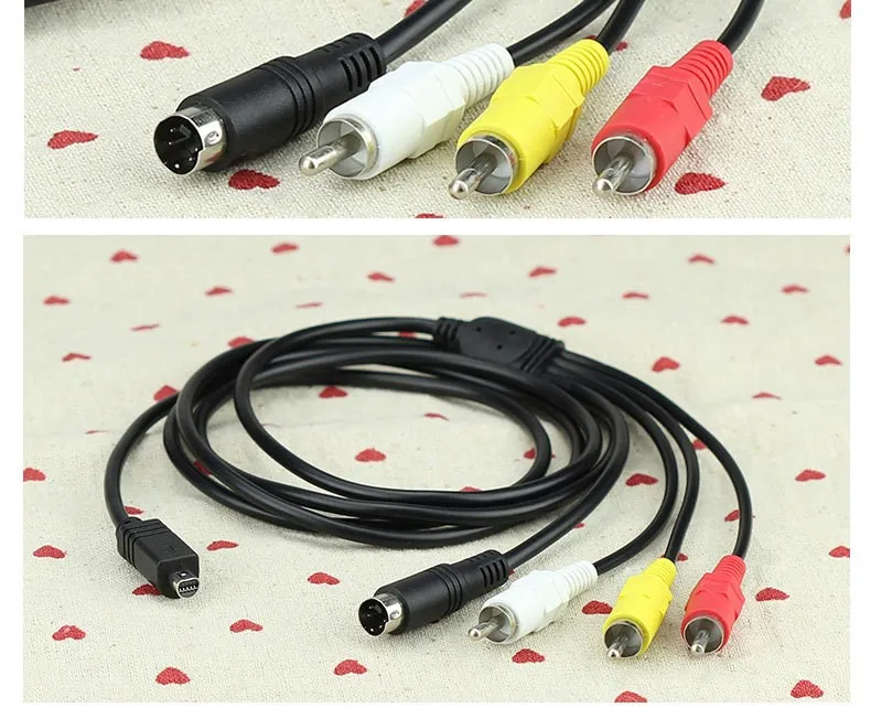 كابل AV قابل للتخصيص بطول 1.5 متر، موصل DVI DV ذو 10 دبابيس مع 3 RCA S-Video
