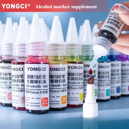 Imagen 2 del producto Rotulador de 168 colores, recambio de tinta aceitosa individual, bolígrafo de acuarela táctil Universal de 20ml, recarga especial, relleno de tinta negra