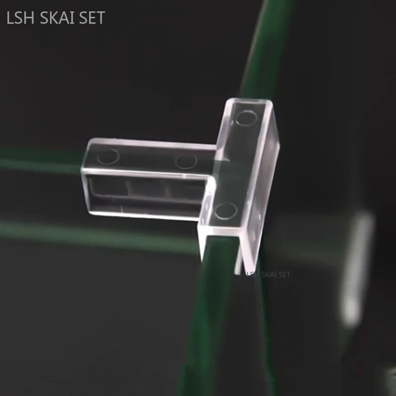Afbeelding 4: 10 stks Acryl Vaste Snap Plastic Glas Clip Transparant Aquarium Hoekbeschermer Slot Meubelplanken Vaste Splicing Beugel