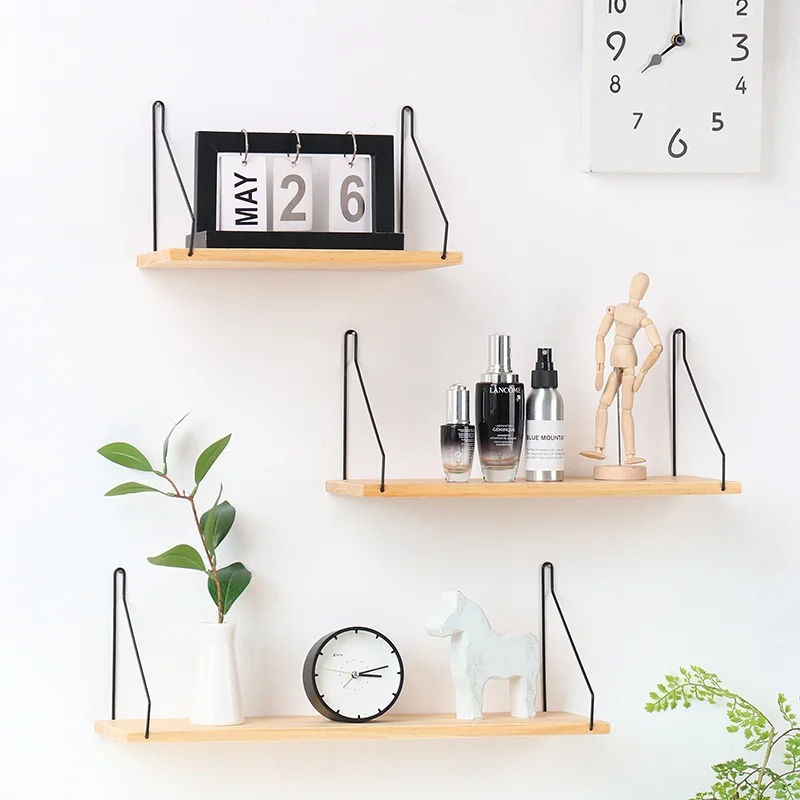 Shopcoins  Nordic wooden wall shelf solid wood partition living room porch wall bedroom wall storage
