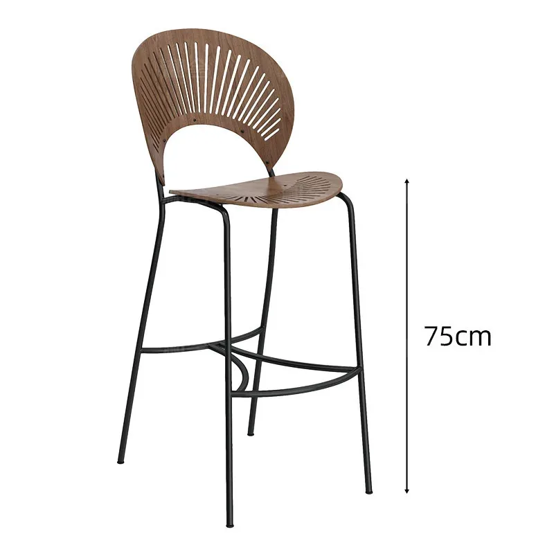 Bar Stools Luxury Modern Kitchen Stool Breakfast Chair Height Design Iron Salon Chairs Outdoor Nordic Home Wooden Backrest Cafe