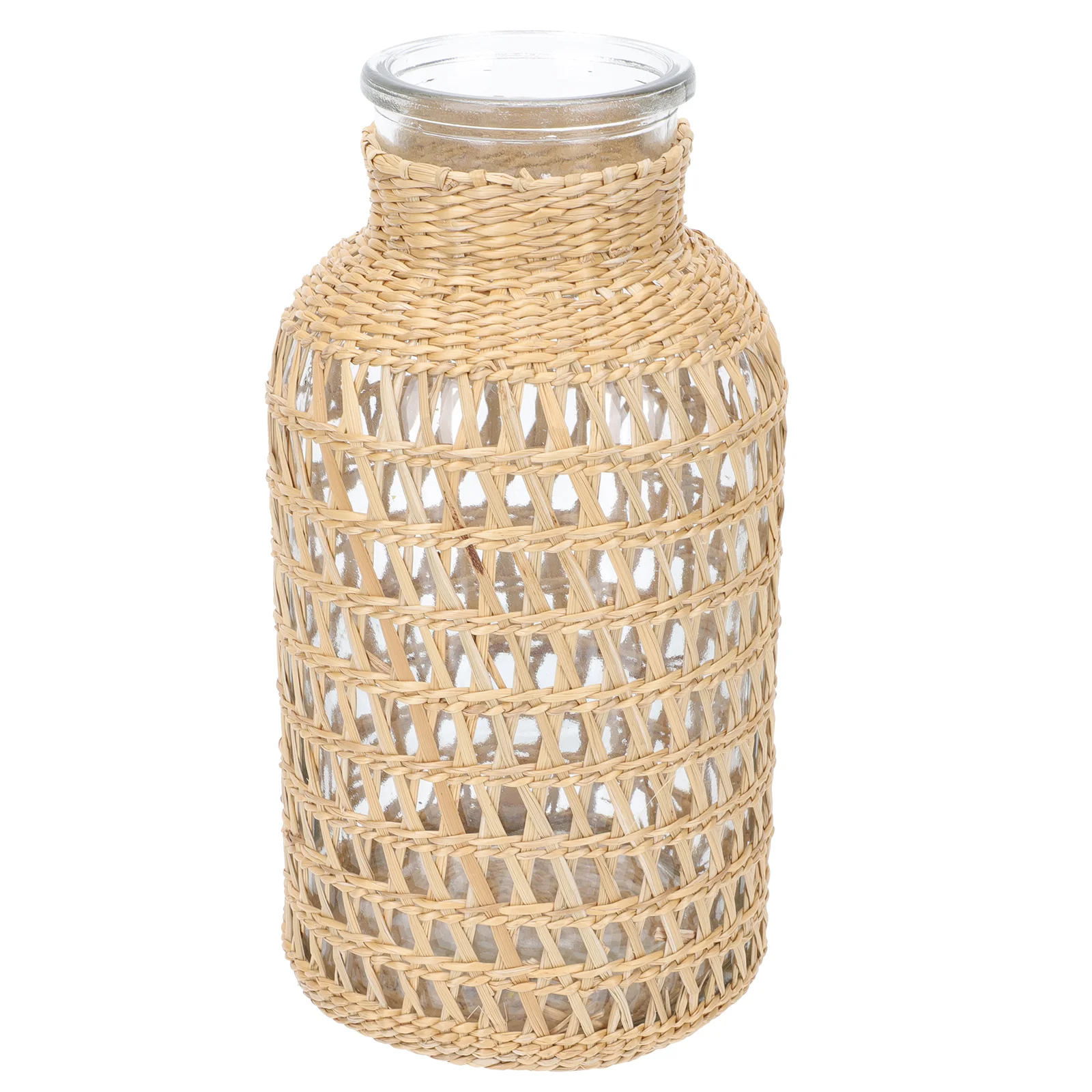 

Retro Decorative Vase Rattan Glass Decoration Chinese Office for Floral Containers