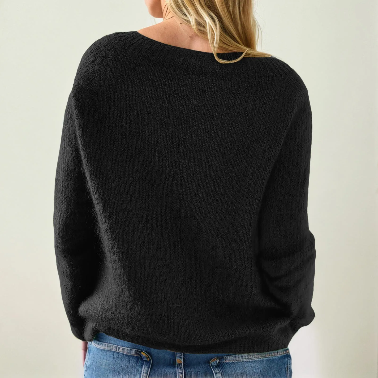 Corporate Sweater Women Knitted Sweater Vintage Long Sleeve Boat Neck Retro Lightweight Pullover For Pullover Sweater Fuzzy