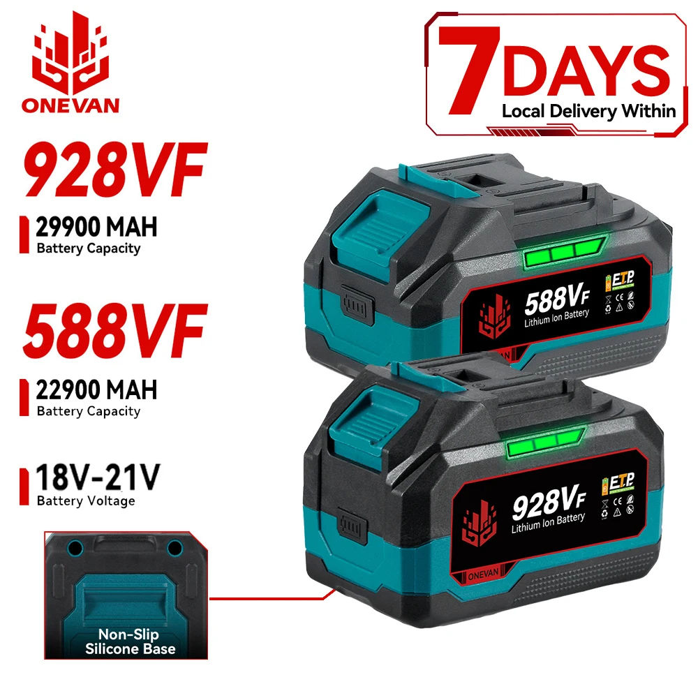 ONEVAN 22900mAh 29900mAh بطارية ليثيوم أيون صالح منفاخ وجع الطاقة بطارية قابلة للشحن لماكيتا 18 فولت 21 فولت بطارية دبوس أداة