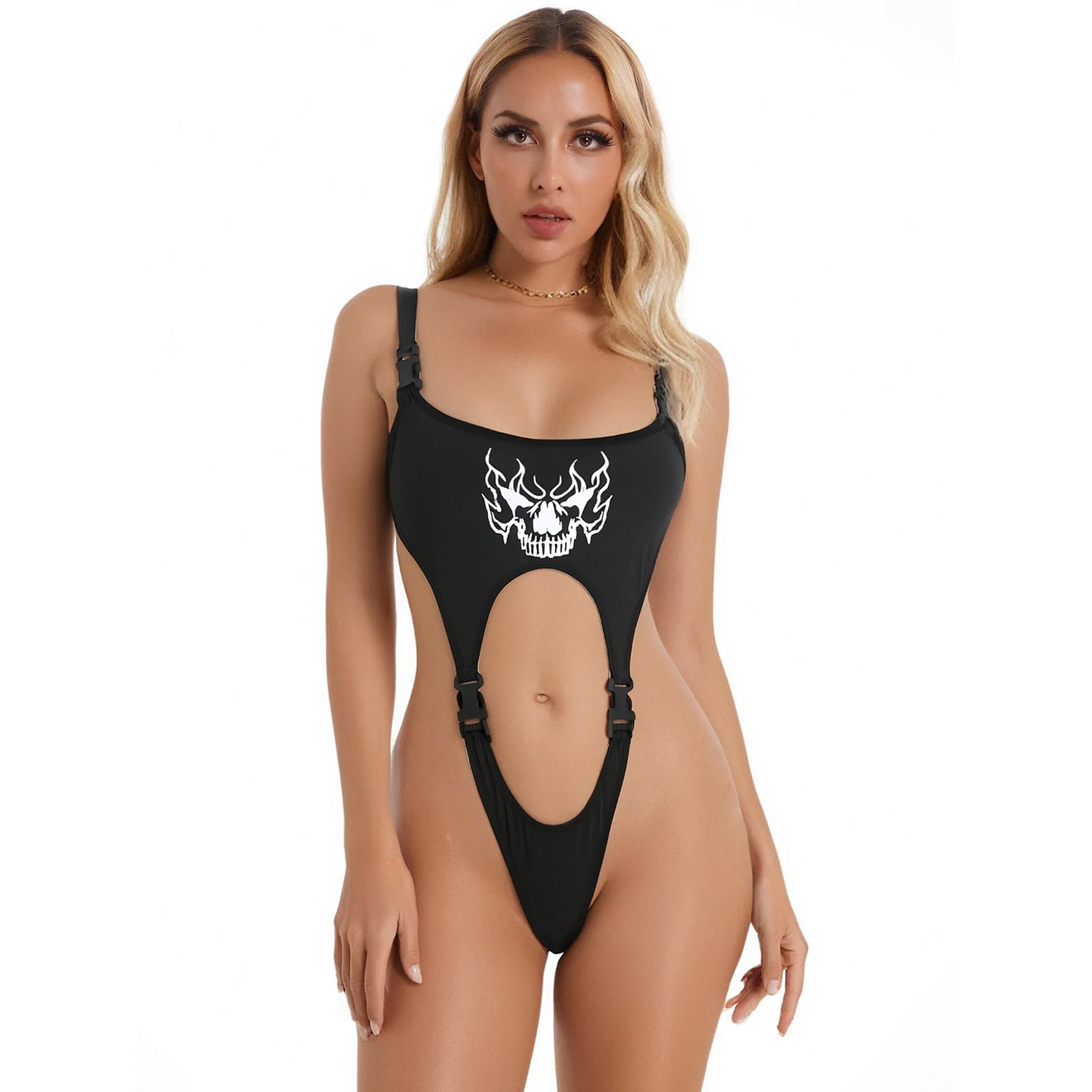 

Женский цельный бикини, боди с пряжкой, плечевой ремень, высокий вырез, ажурный купальник на слинге, бикини, купальник, нижнее белье, ночное белье