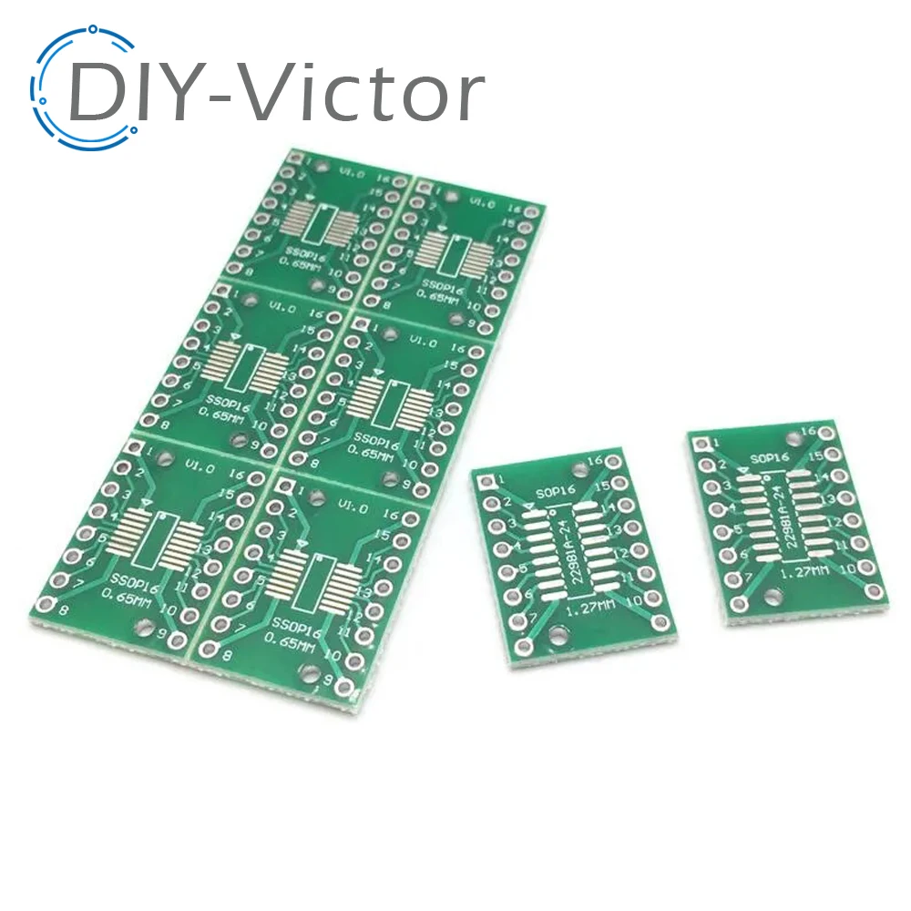 10pcs SOP16 SSOP16 TSSOP16 to DIP16 Pinboard SMD To DIP Adapter 0.65mm/1.27mm to 2.54mm DIP Pin Pitch PCB Board Converter Socket