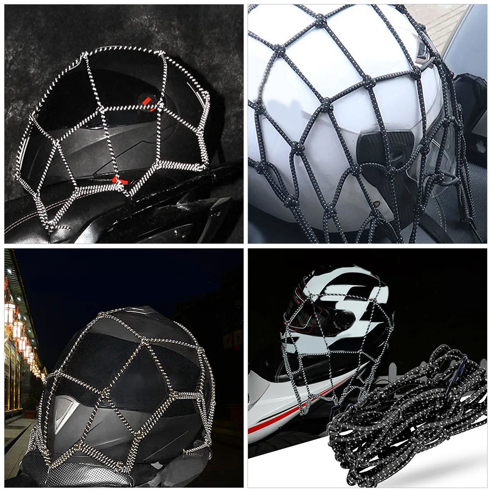 

1 set 1 Set Motorcycle Cargo Net 6 Hooks Elastic Material Bike Luggage Fixing Storage Rear Seat Organizer Car Bungee Mesh Net