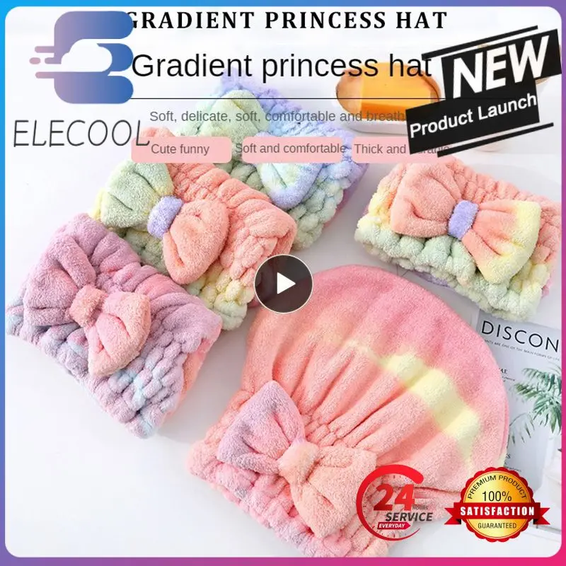 Microfiber Rainbow Bow Shower Female Quick Hair Towel Shower Head Wrap Cute Princess Soft Hair