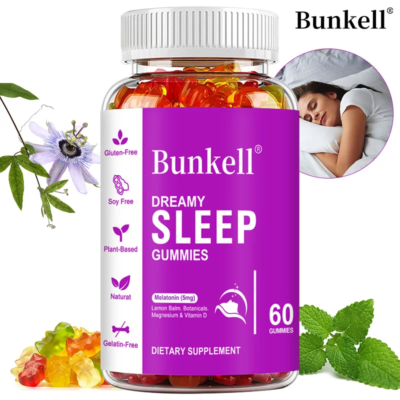 Complejo de magnesio con melatonina, vitamina D, apoya un sueño profundo, promueve el crecimiento muscular, los huesos, el cerebro, la salud del corazón, 60 cápsulas