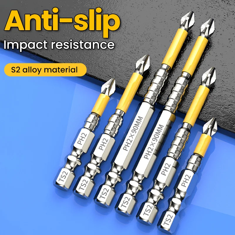  Cross Screwdriver Non-slip PH2 Magnetic Batch Head Hardness Drill Bit Screw Driver Hand Tools 25/50/65/70/90/150mm