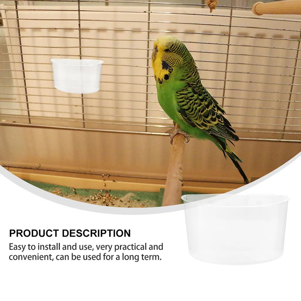 

6Pcs Pigeon Feeding Bowls Plastic Bird Cage Cups Hanging Feeders Water Food Bowls Durable Supplies Bird Cage Cups