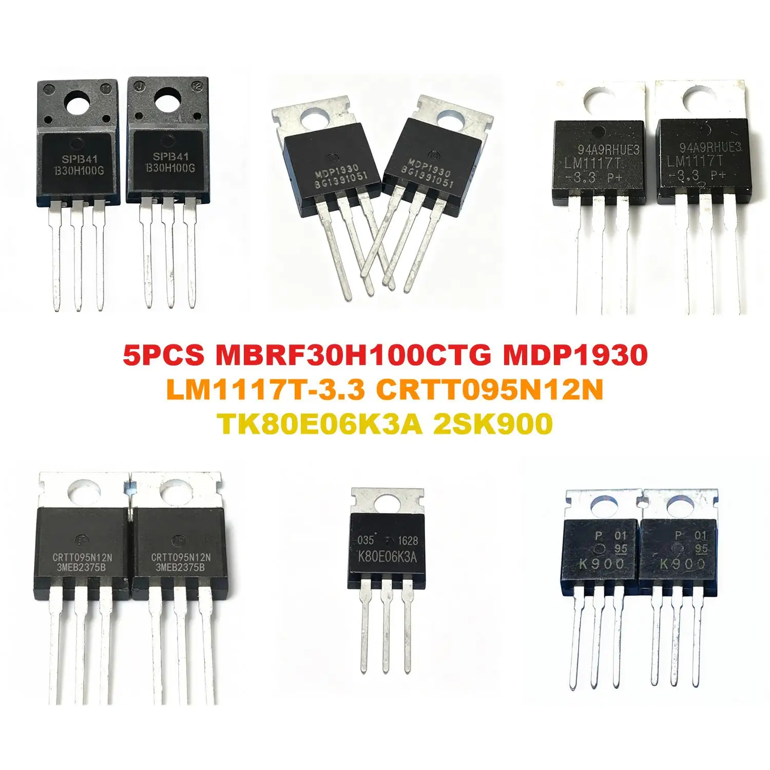 MBRF30H100CTG MDP1930 LM1117T-3.3 CRTT095N12N TK80E06K3A 2SK900