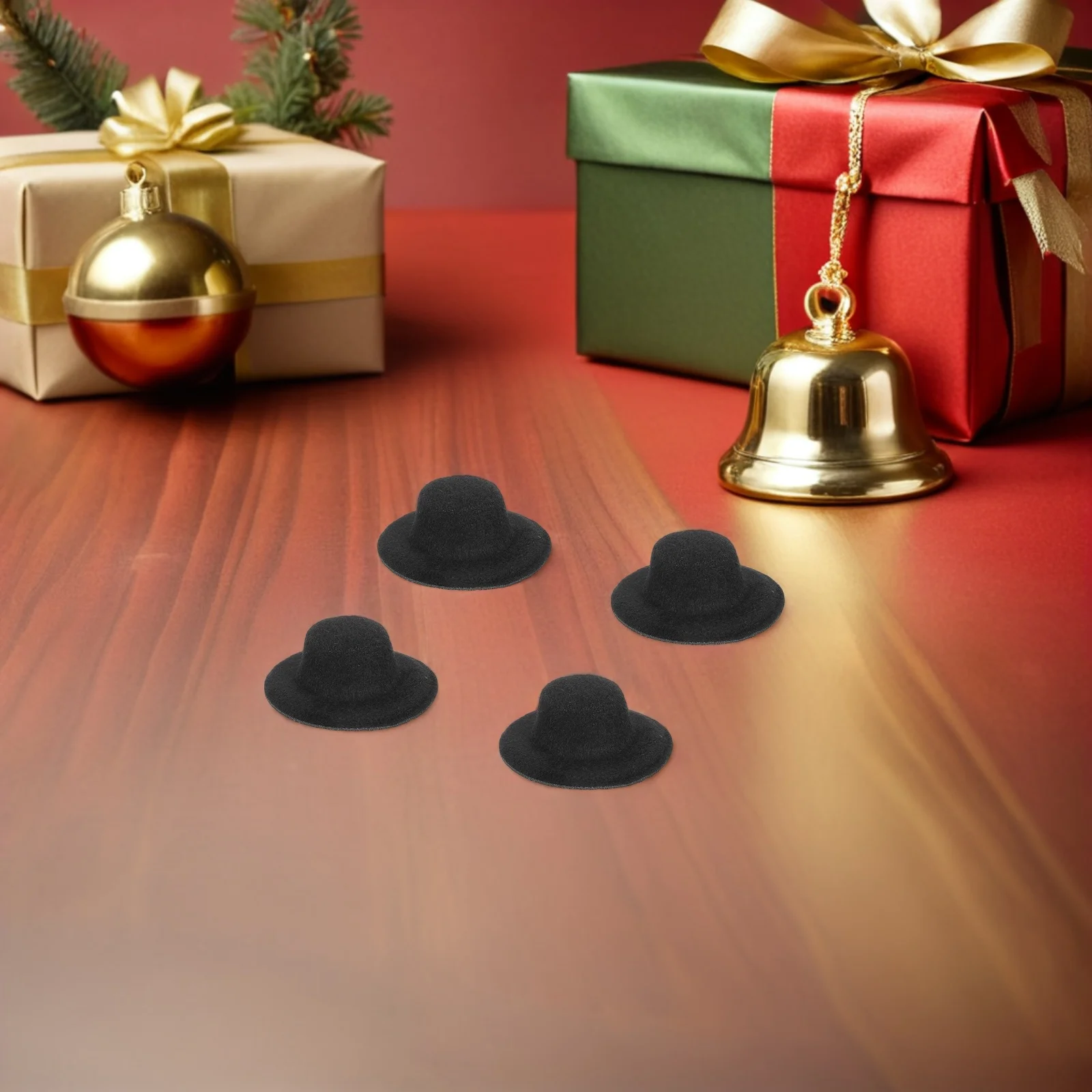 

24Pcs Miniature Felt Top Hats Black Mini Small Formal Fabric Ornaments Hat Christmas Tree Ornaments Party DIY Craft Decoration