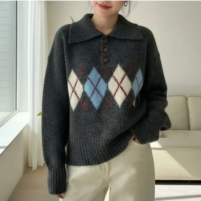 Chic Women's Loose Knitted Sweater Coat Soft Versatile Lazy Sle Autumn Winter New Arrival Faionable Casual Inner Wear Top